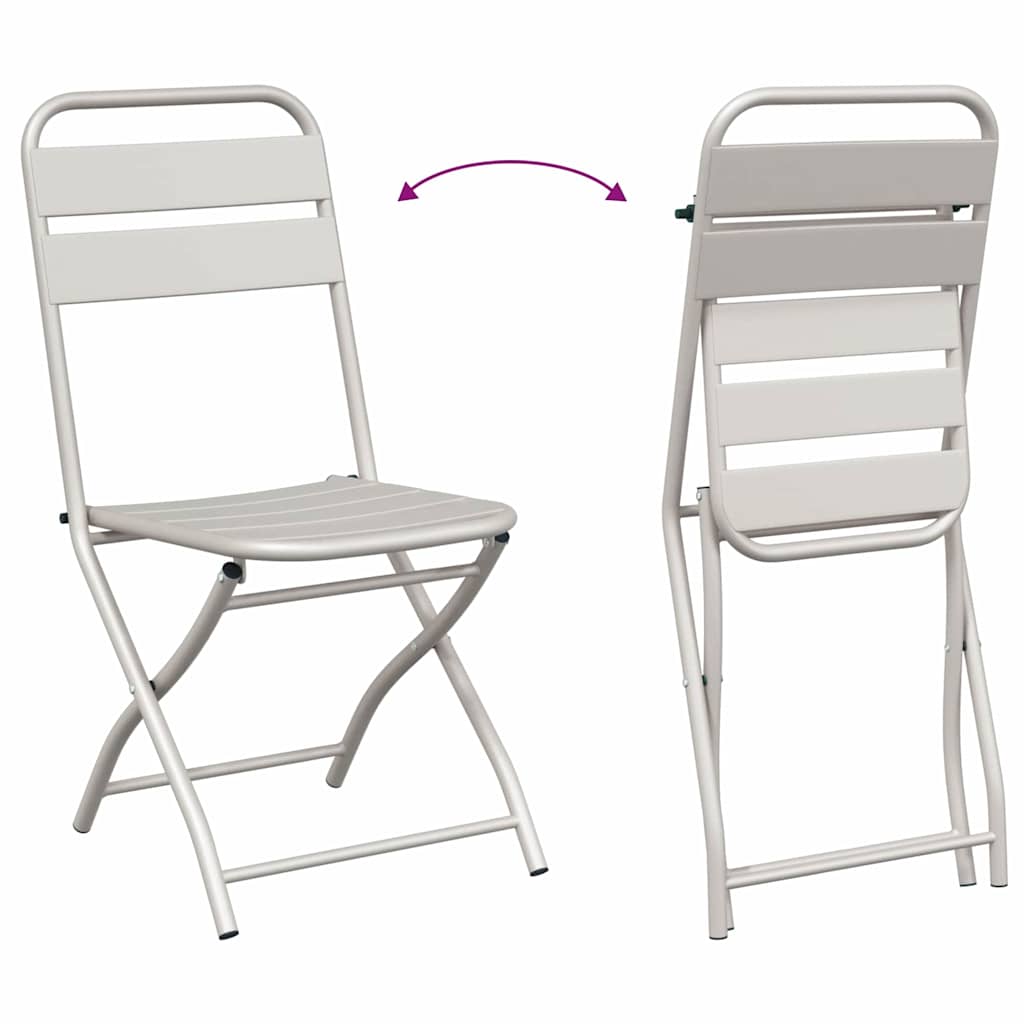 Bistro set 3 pcs Bež Čelik