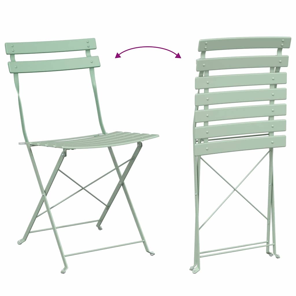 Sklopiva stolica za vrt 2 pcs Svijetla mint boja 42 x 46 x 82cm