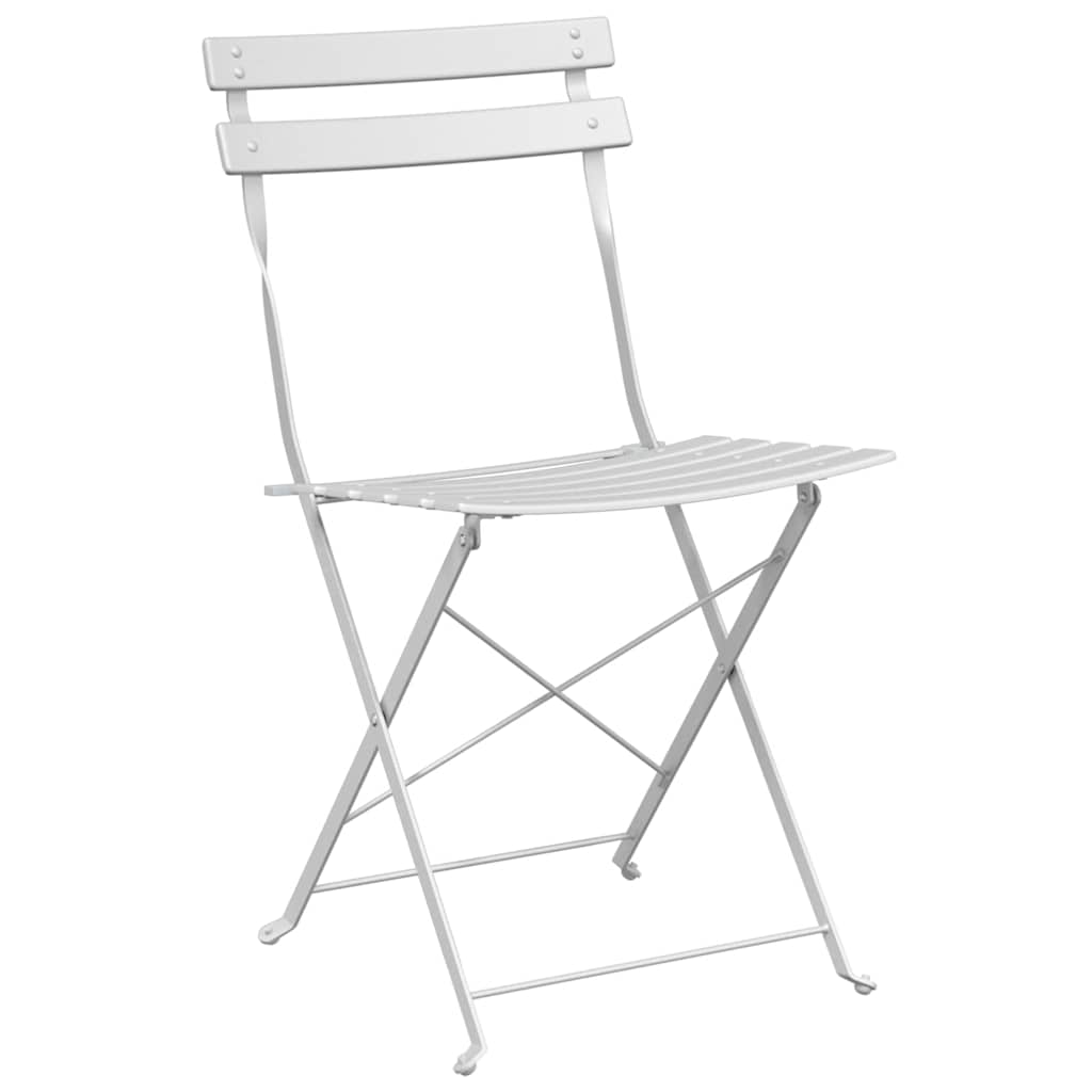 Sklopivi bistro set 3 pcs Bijelo Čelik