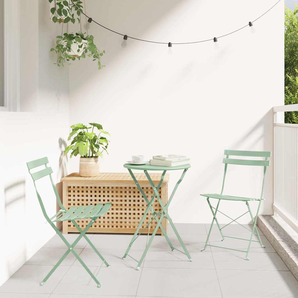 Sklopivi bistro set 3 pcs Morska pjena Čelik
