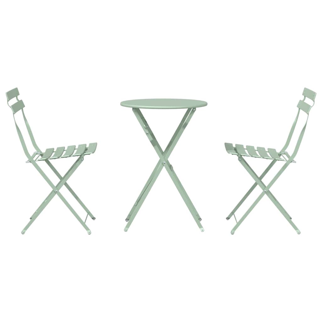 Sklopivi bistro set 3 pcs Morska pjena Čelik