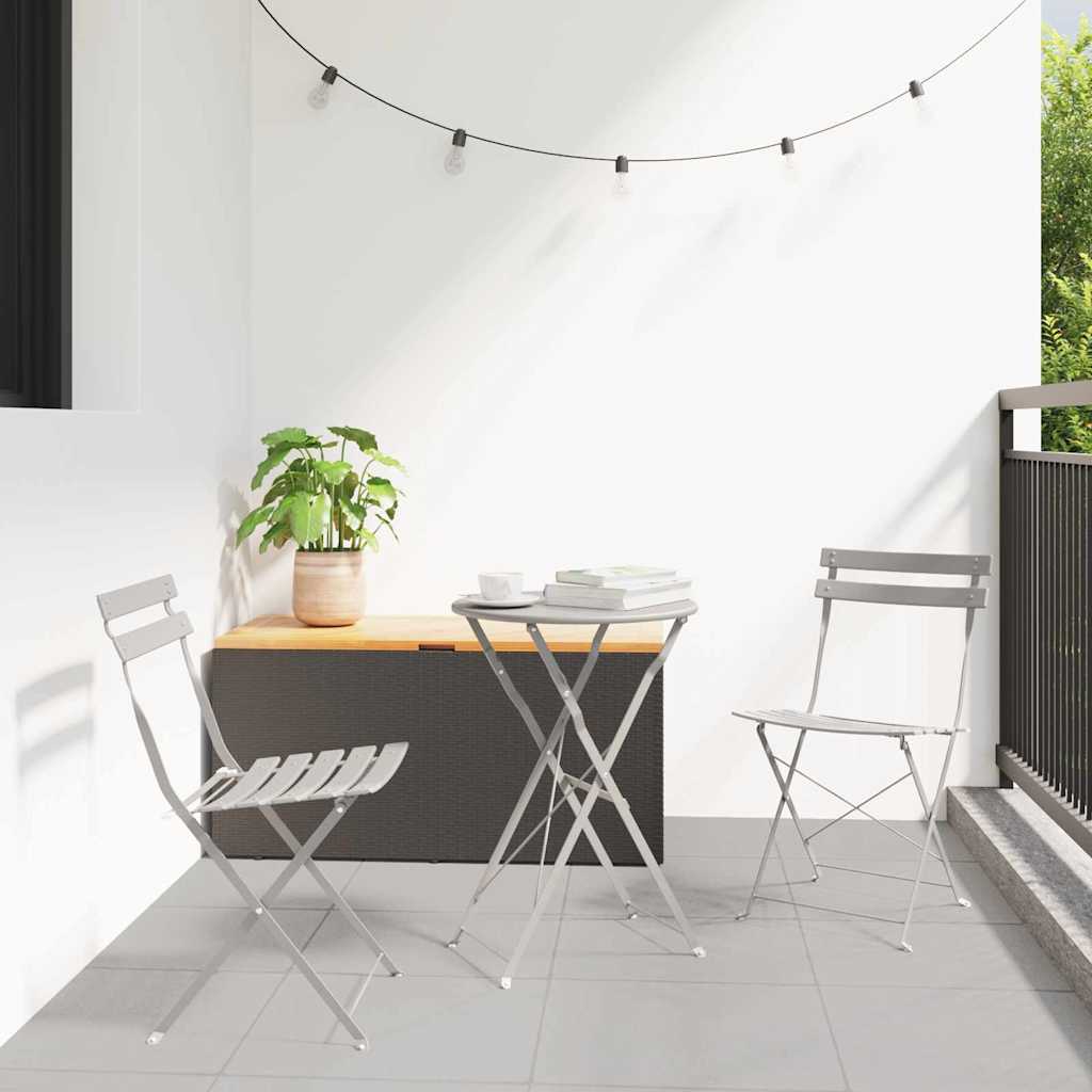 Sklopivi bistro set 3 pcs Bež Čelik