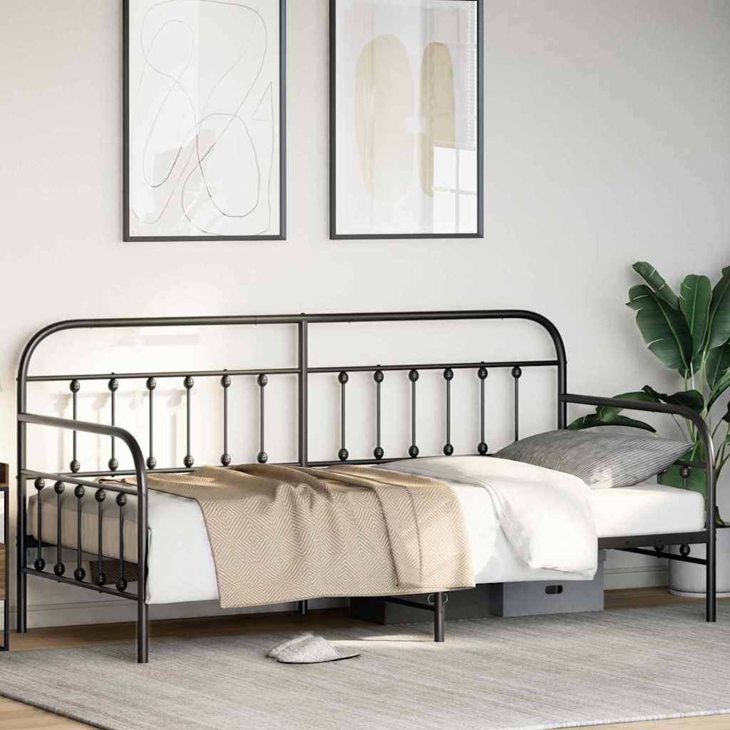 Krevet na kat Crna 90 x 190 cm Čelik s prahom premazan