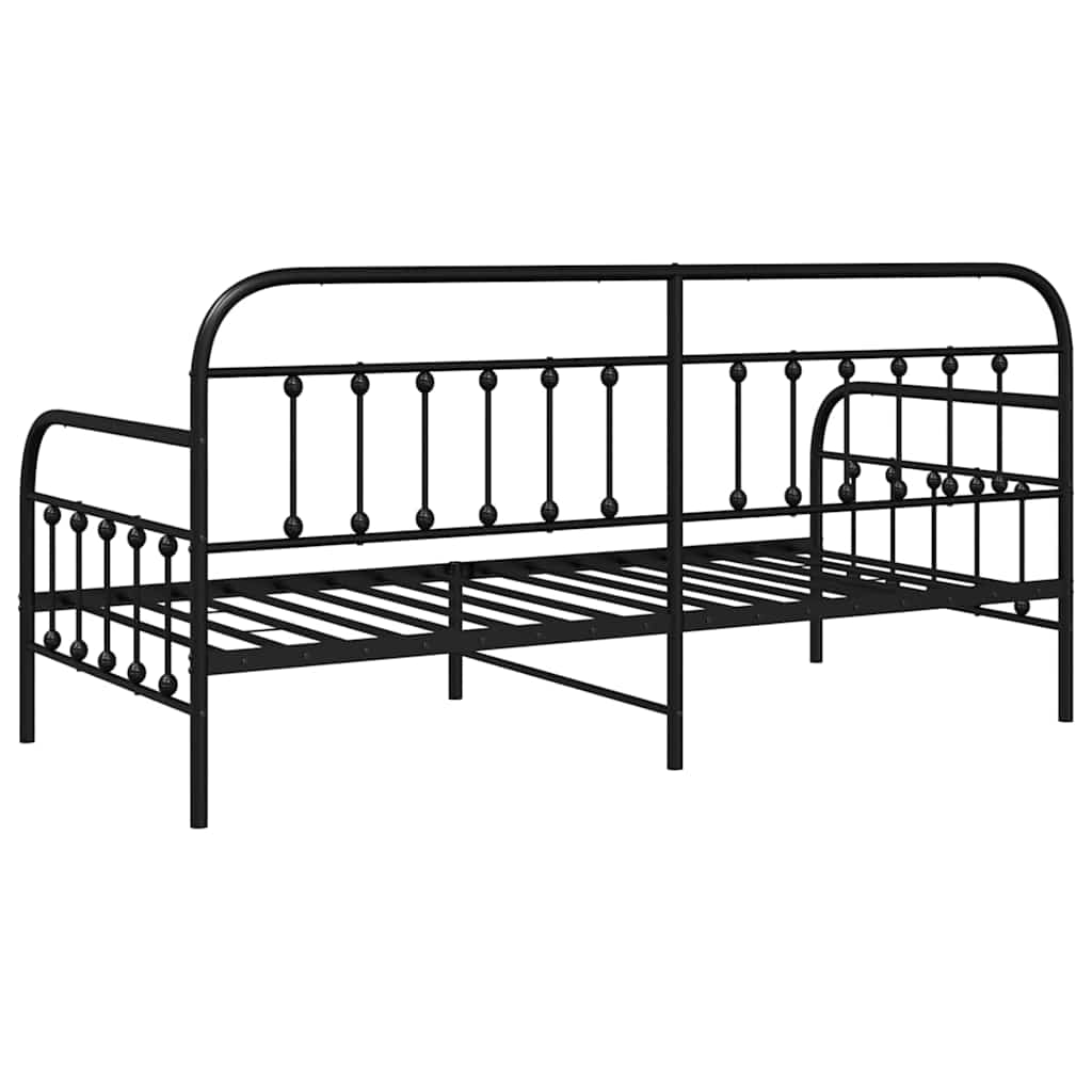 Krevet na kat Crna 90 x 190 cm Čelik s prahom premazan