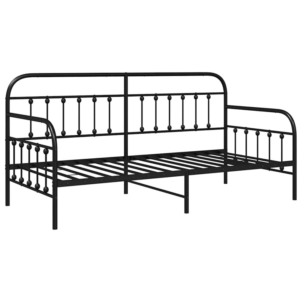 Krevet na kat Crna 100 x 200 cm Čelik s prahom premazan
