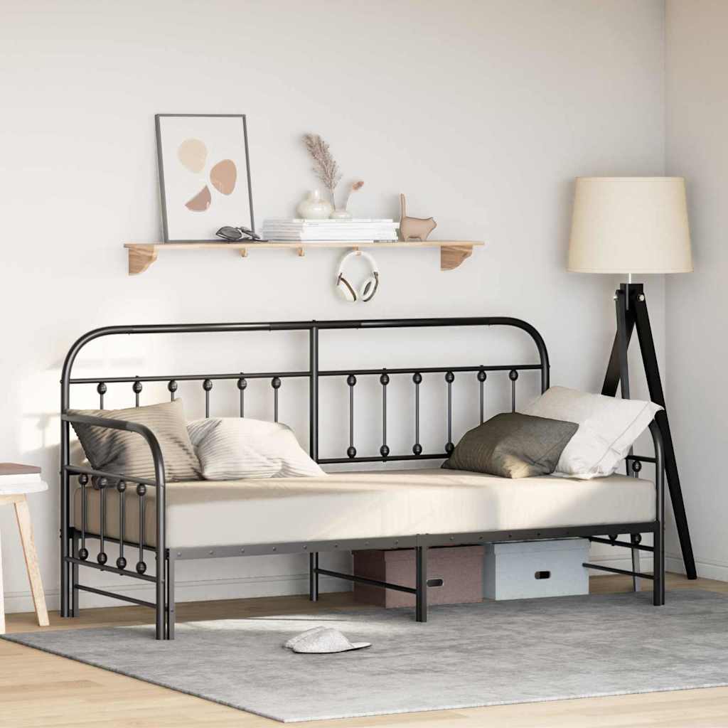 Krevet na kat Crna 80 x 200 cm Čelik s prahom premazan