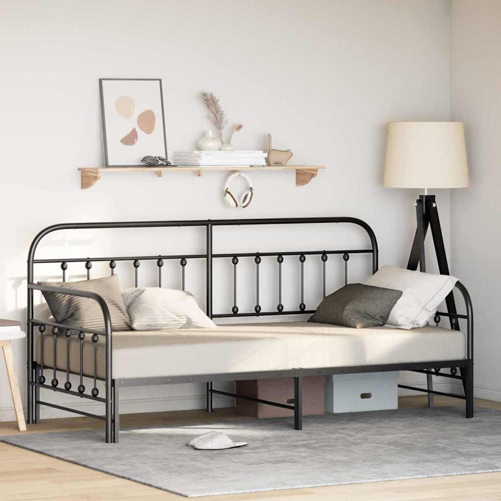 Krevet na kat Crna 90 x 190 cm Čelik s prahom premazan