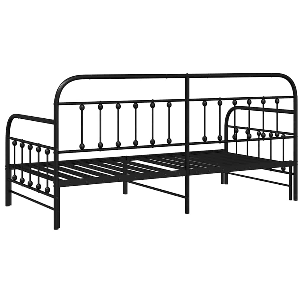 Krevet na kat Crna 100 x 200 cm Čelik s prahom premazan