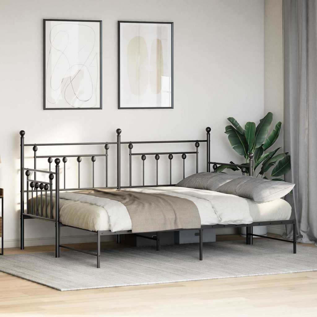 Krevet na kat Crna 75 x 190 cm Čelik