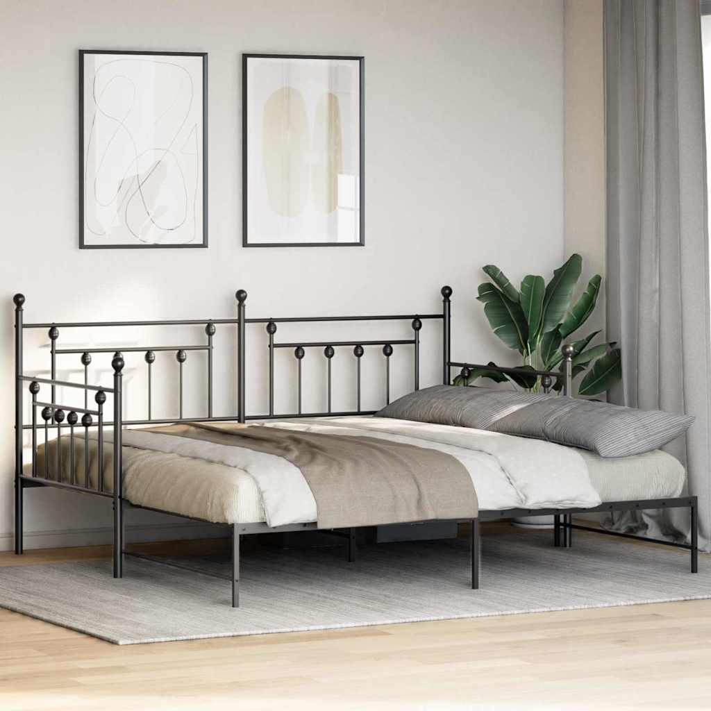 Krevet na kat Crna 100 x 190 cm Čelik