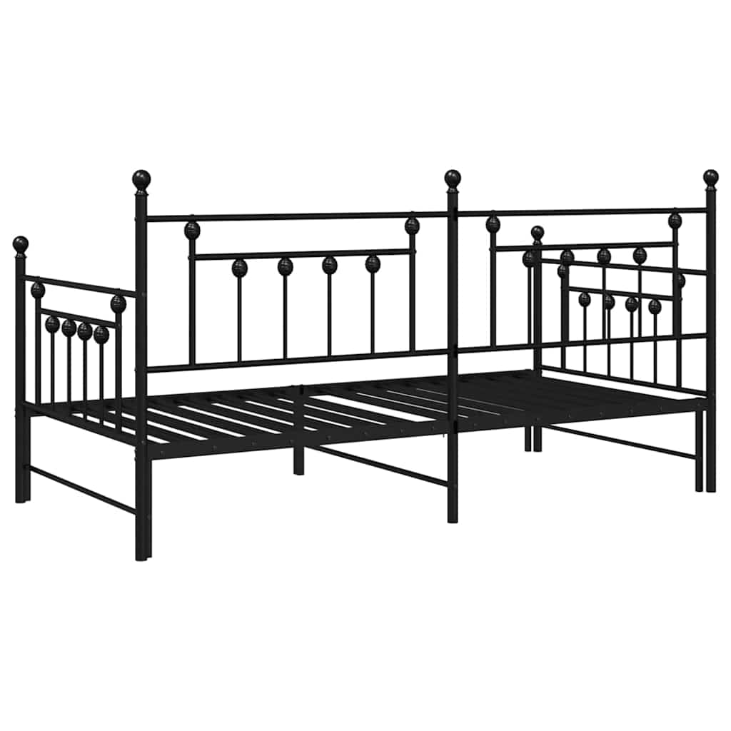 Krevet na kat Crna 100 x 190 cm Čelik