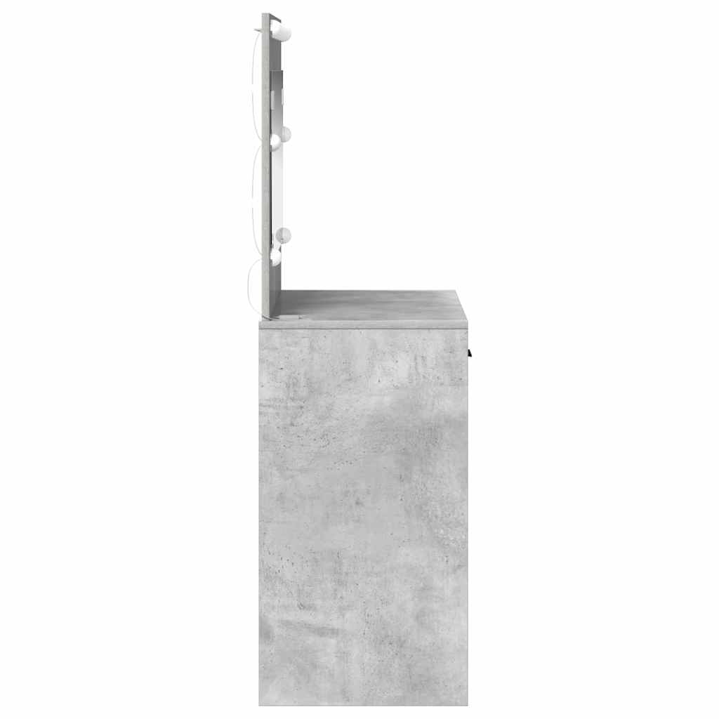Toaletni stol s ladicama Betonski sivi 78,5 x 41 x 135 cm