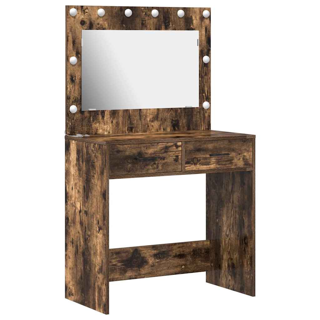 Toaletni stol s ladicama Dimljeni hrast 78,5 x 41 x 135 cm