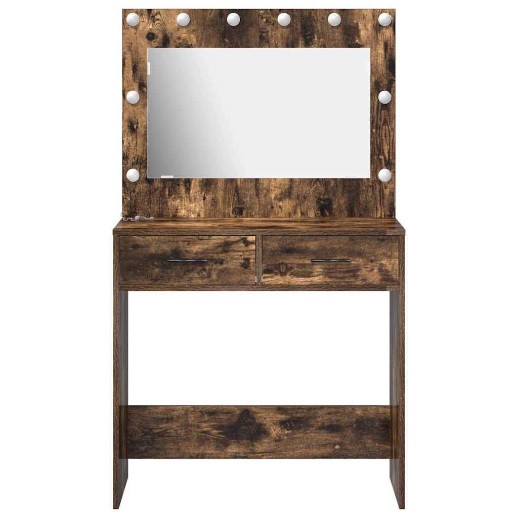 Toaletni stol s ladicama Dimljeni hrast 78,5 x 41 x 135 cm