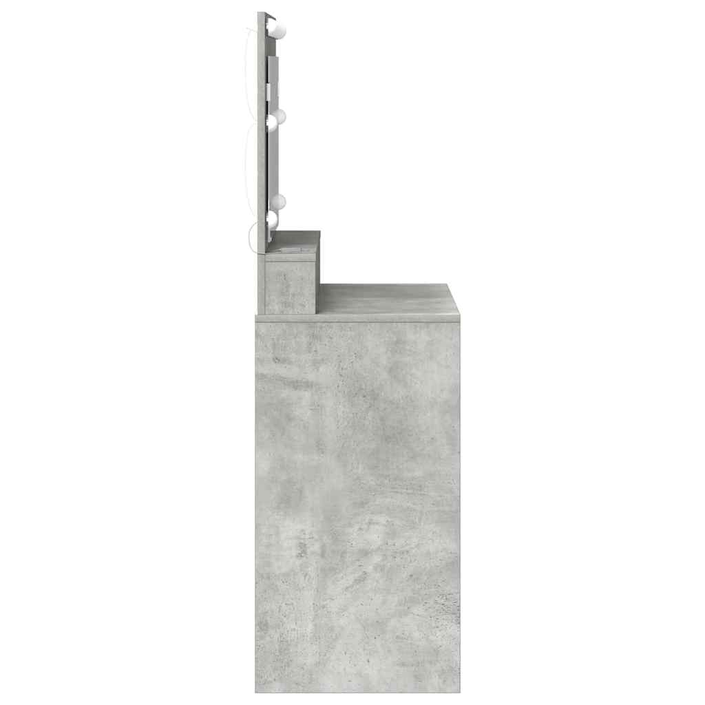 Toaletni stol s policom Betonski sivi 78,5 x 41 x 135 cm