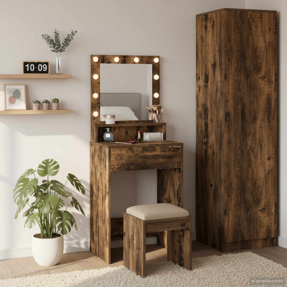 Toaletni stol Dimljeni hrast 50 x 41 x 135 cm Konstruirano drvo