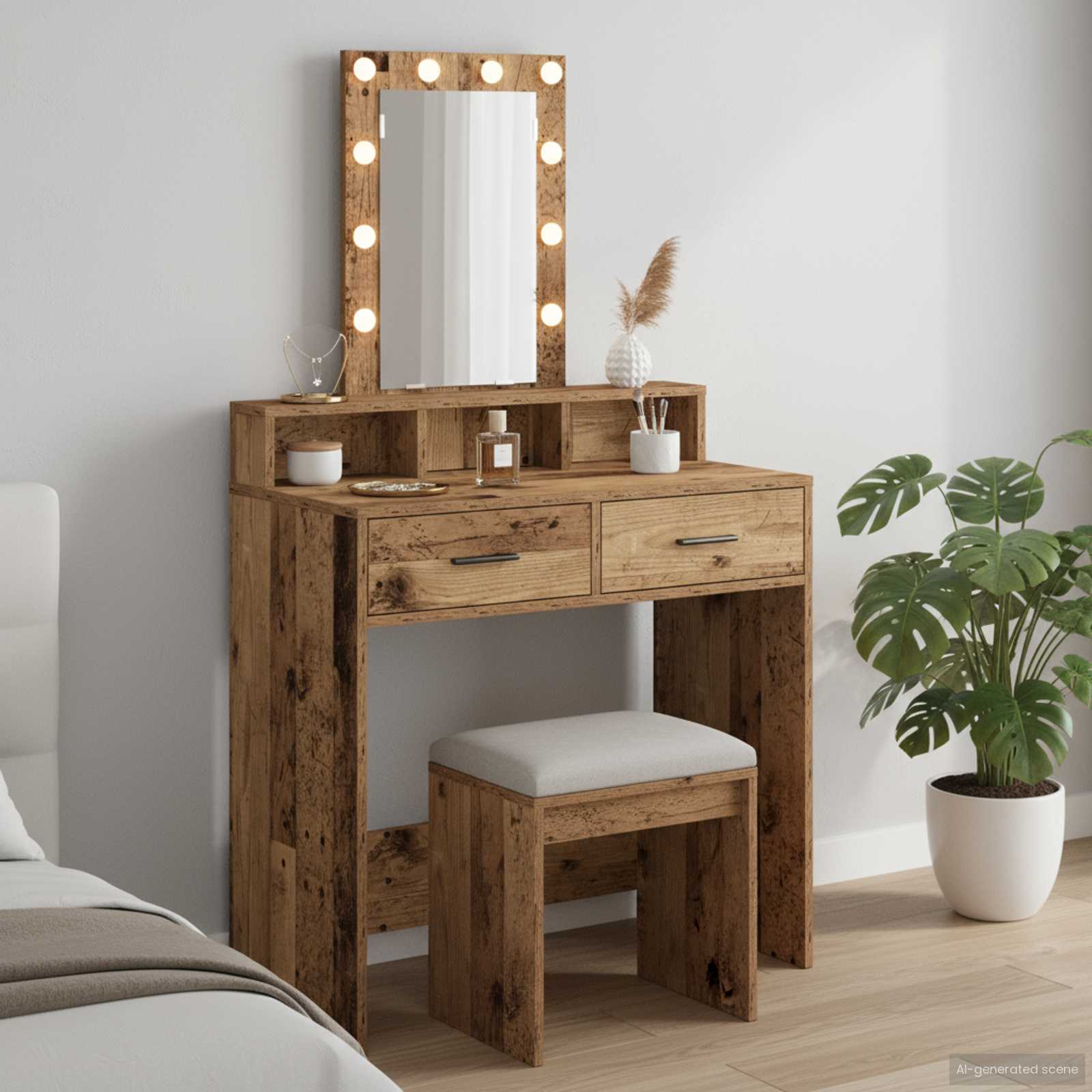 Toaletni stol Smeđa 79 x 41 x 140 cm Konstruirano drvo
