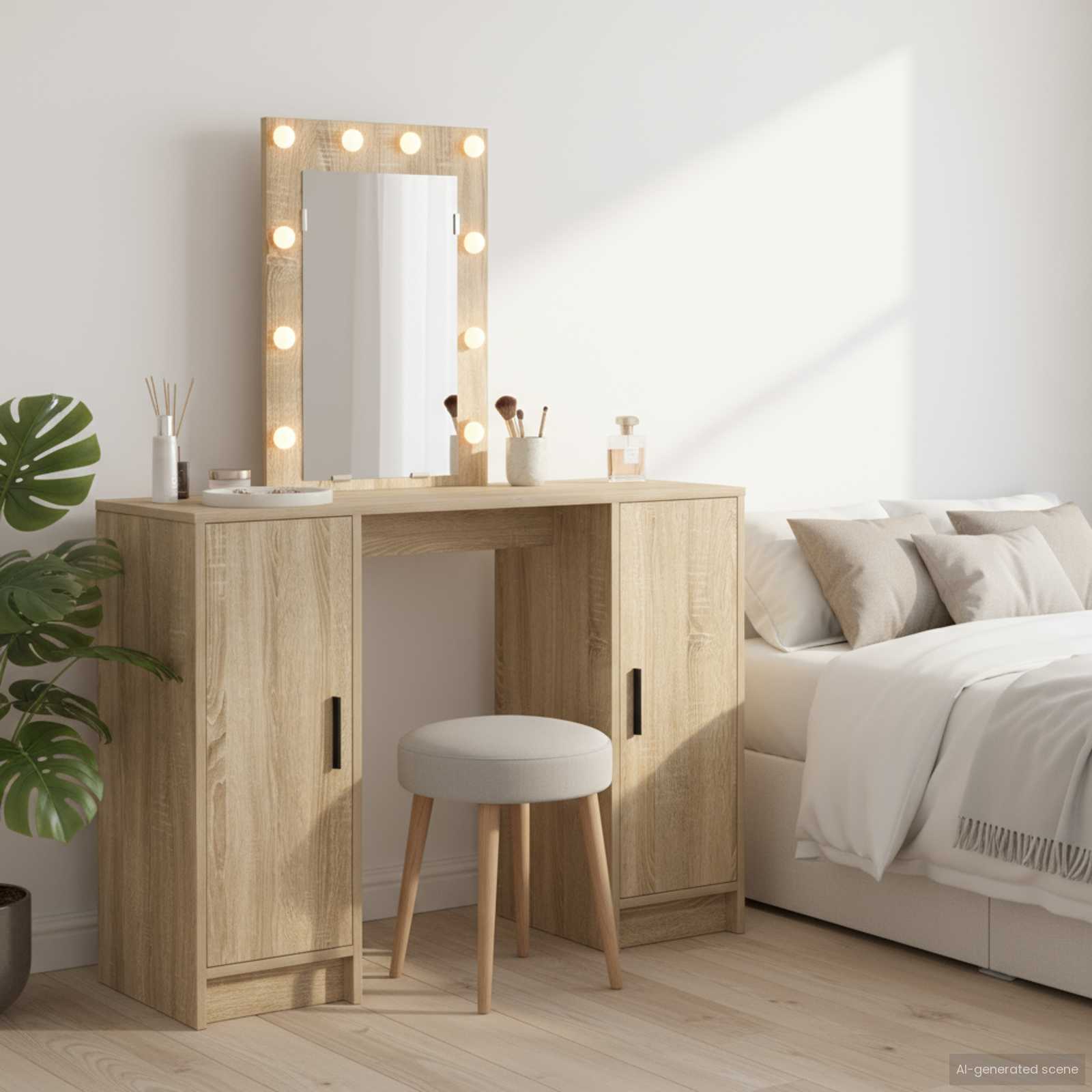 Toaletni stol Smeđa 102 x 33 x 135 cm Konstruirano drvo