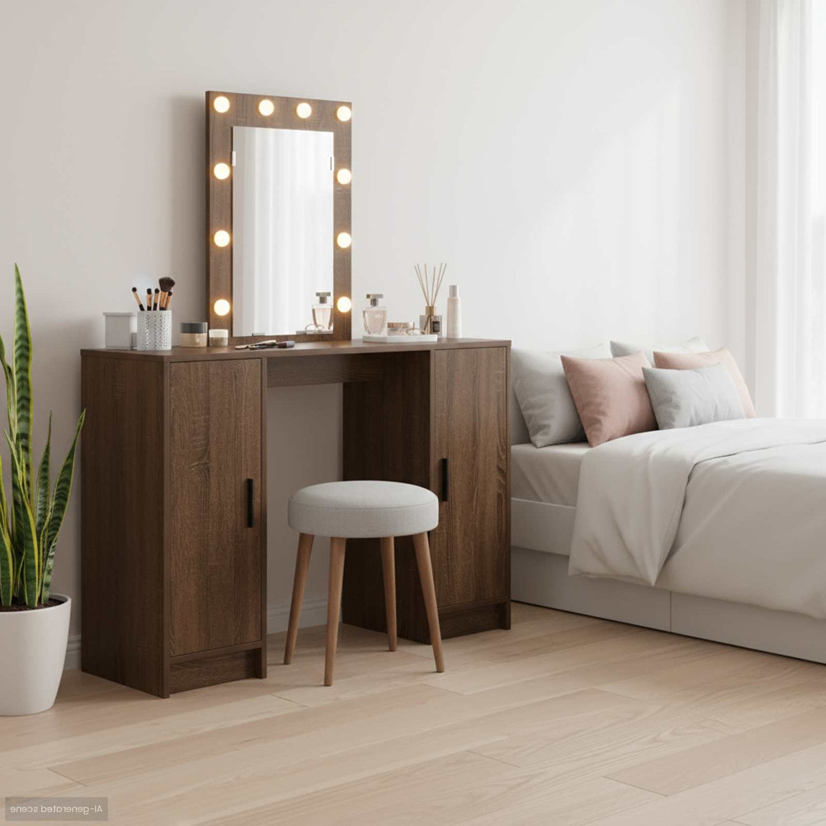 Toaletni stol Smeđa 102 x 33 x 135 cm Konstruirano drvo