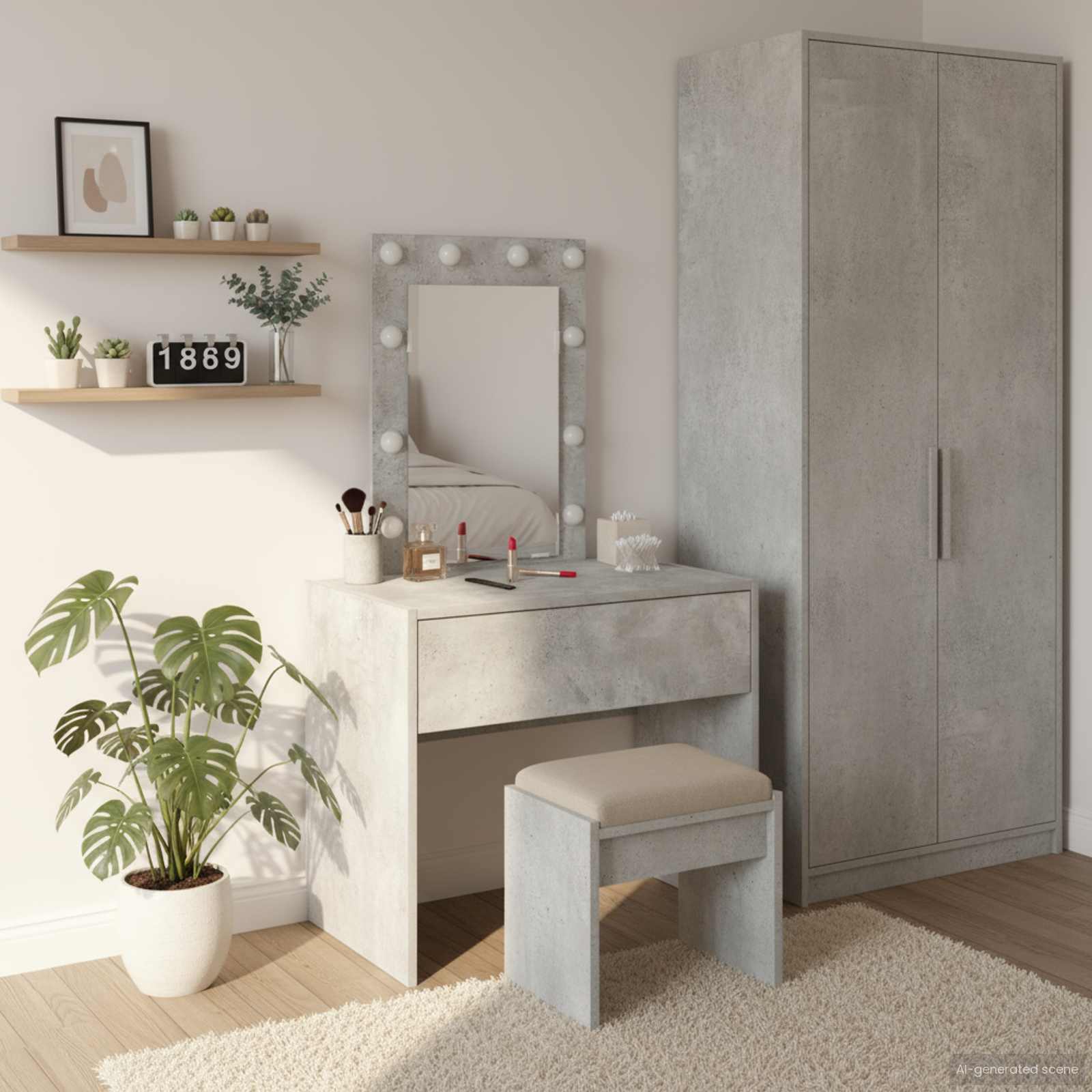Toaletni stol s ladicama Siva 60 x 40 x 70 cm Konstruirano drvo