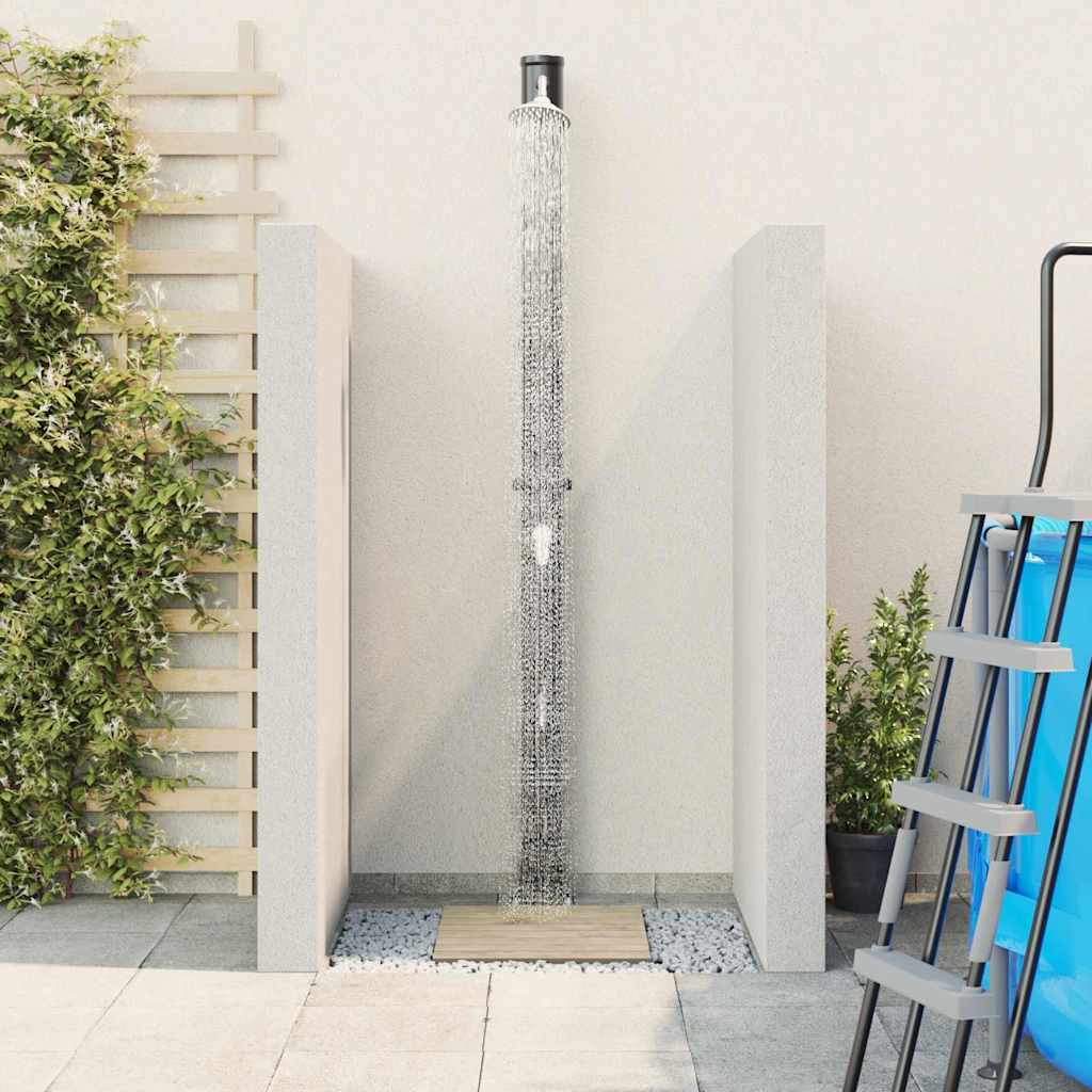 Vanjski solarni tuš Crna 217 cm PVC i aluminij