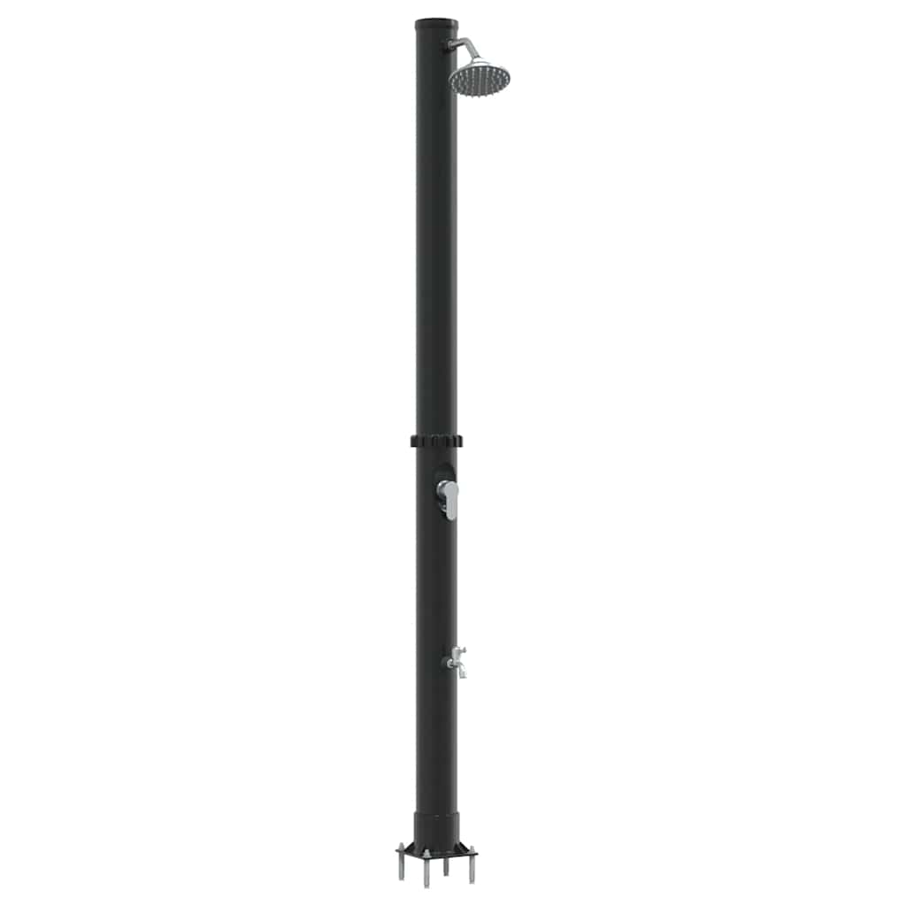 Vanjski solarni tuš Crna 217 cm PVC i aluminij