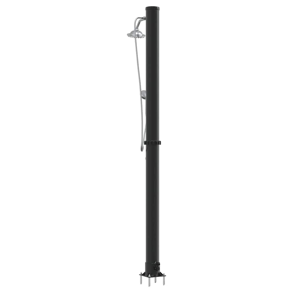 Vanjski solarni tuš Crna 217 cm PVC i aluminij
