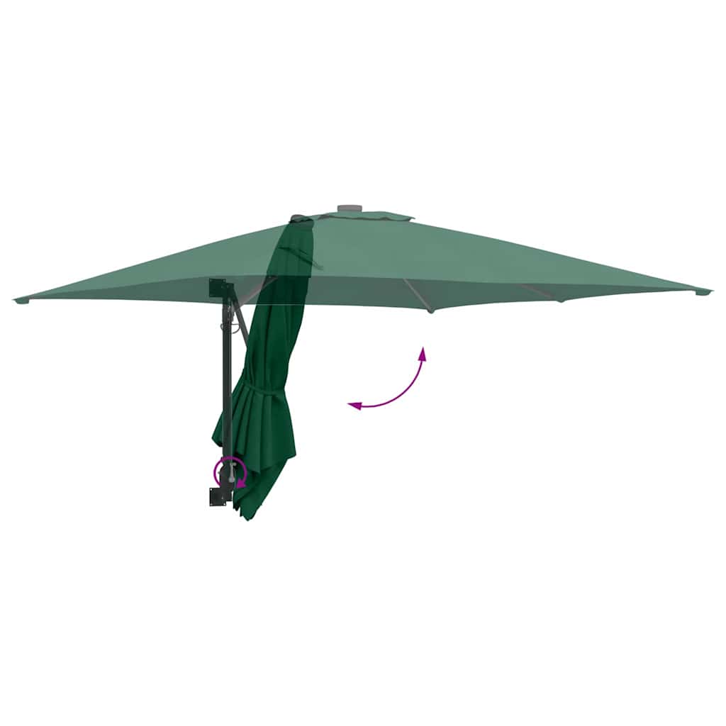 Vrtni suncobran Zelena 248,5 x 247,5 x 160 cm Poliester i čelik