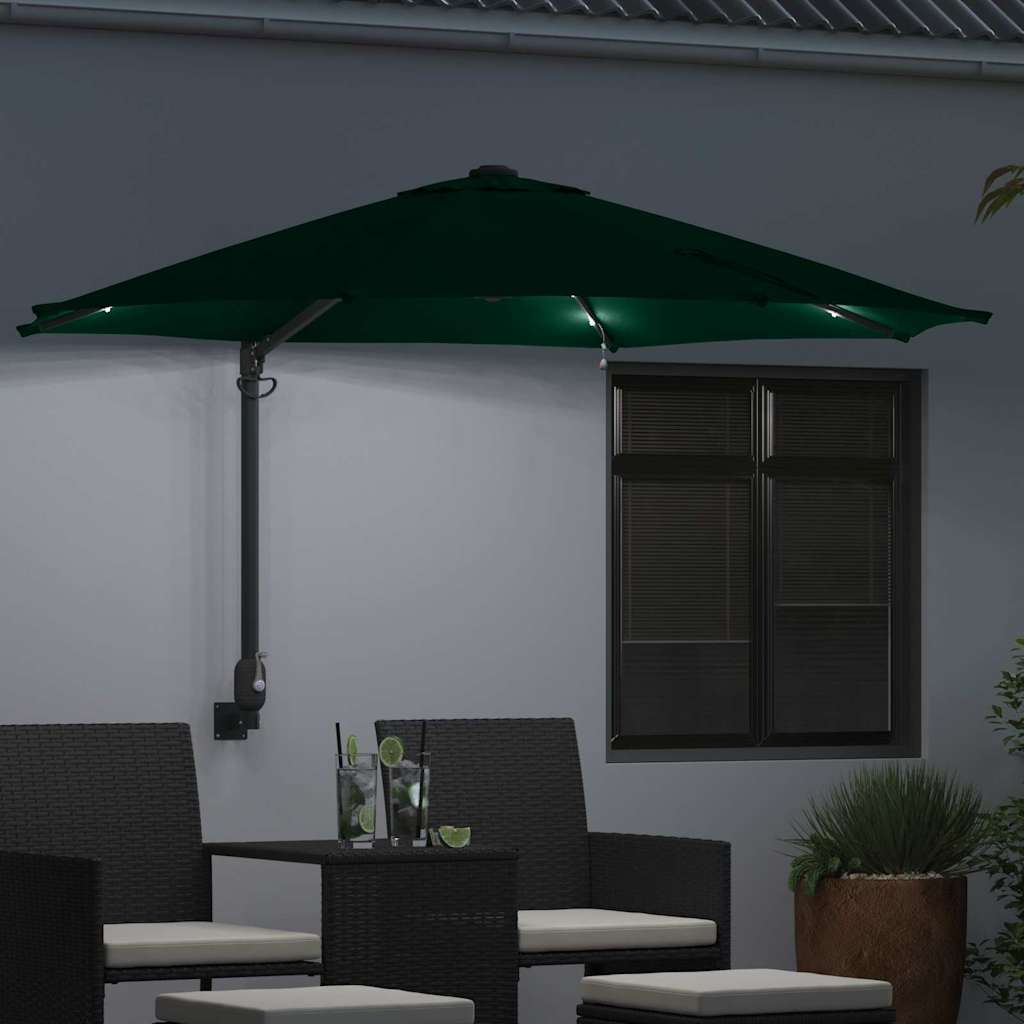 Vrtni suncobran Zelena 248 x 248 x 148 cm Poliester i čelik