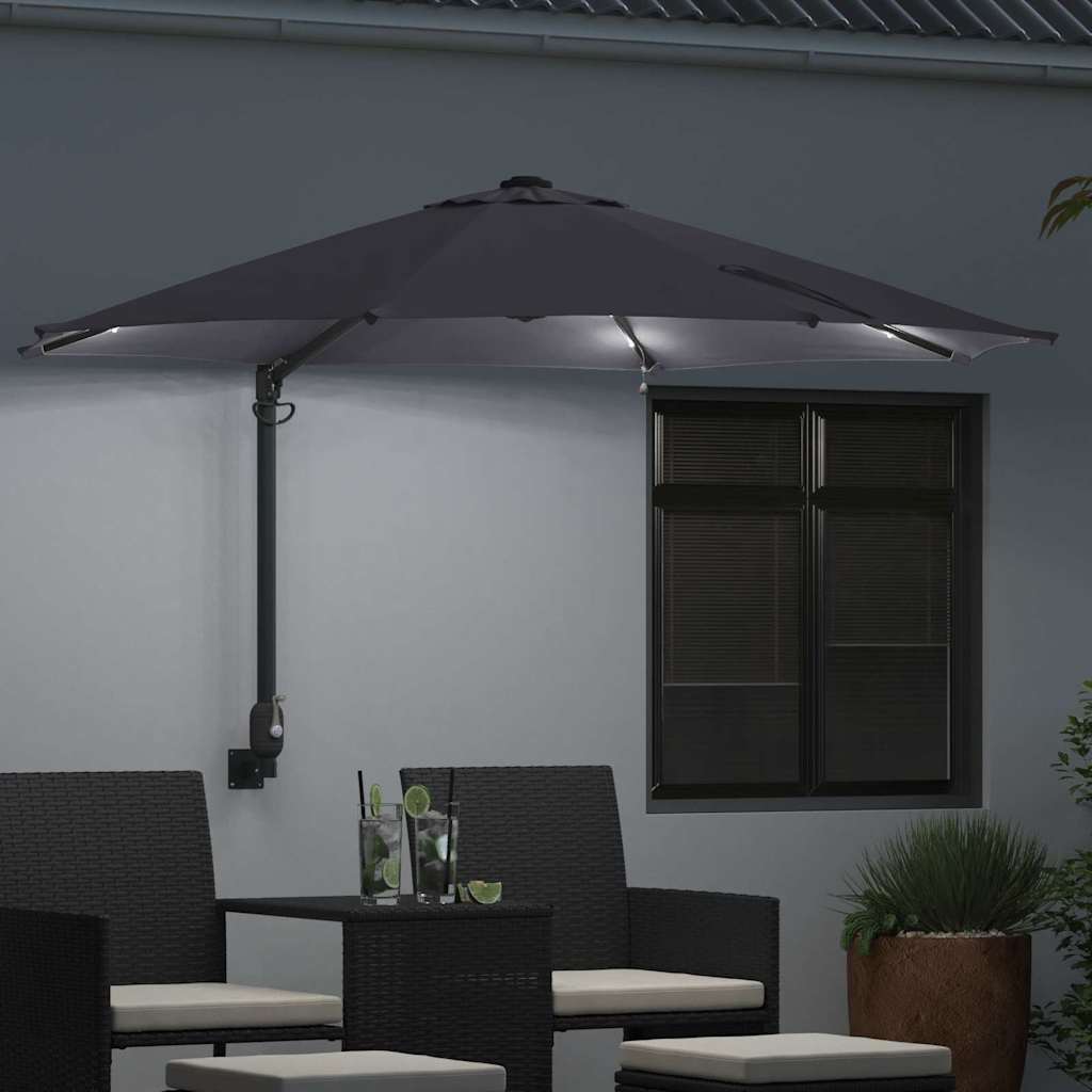 Vrtni suncobran Antracit 248 x 248 x 148 cm Poliester i čelik