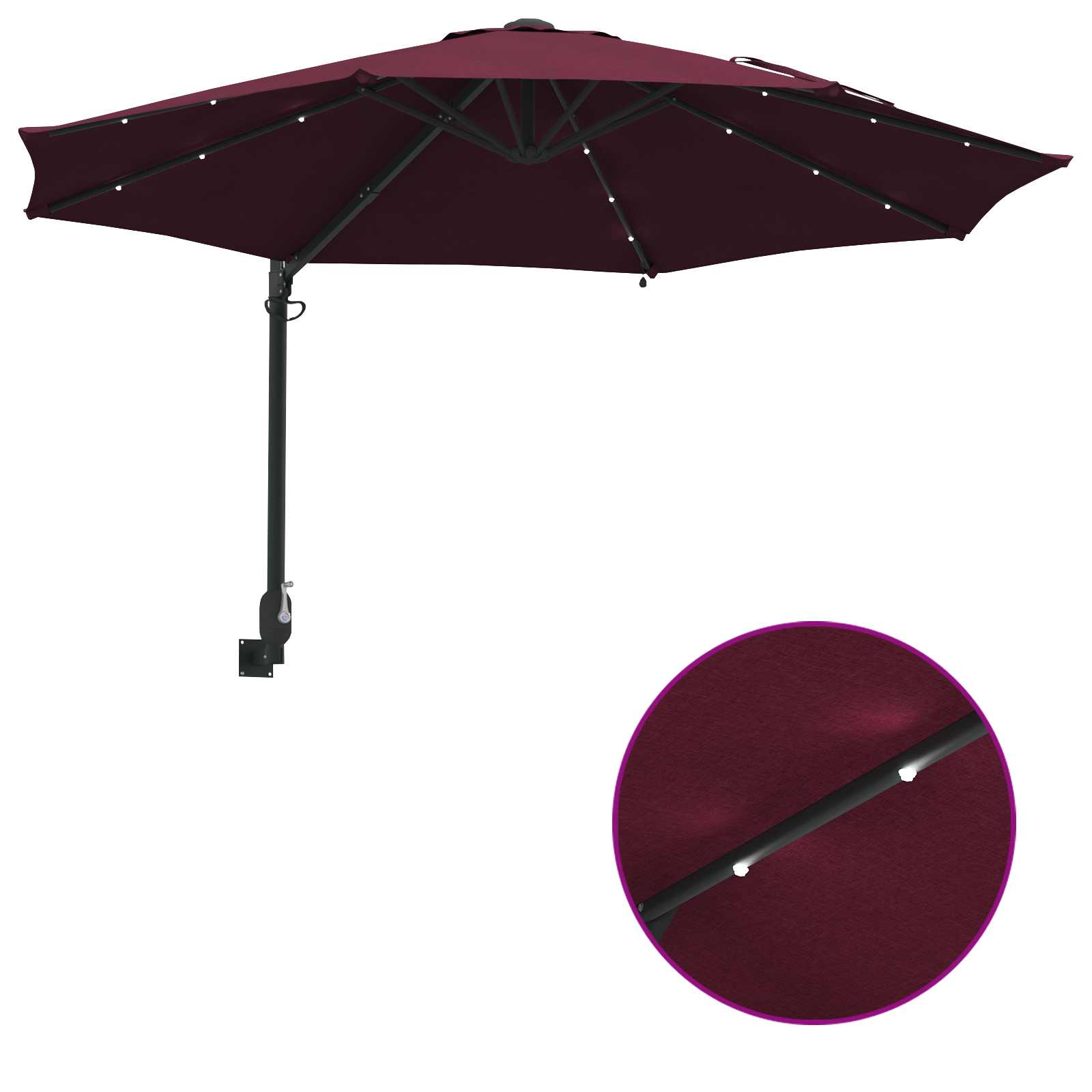 Vrtni suncobran Bordeaux Crvena 248 x 248 x 148 cm