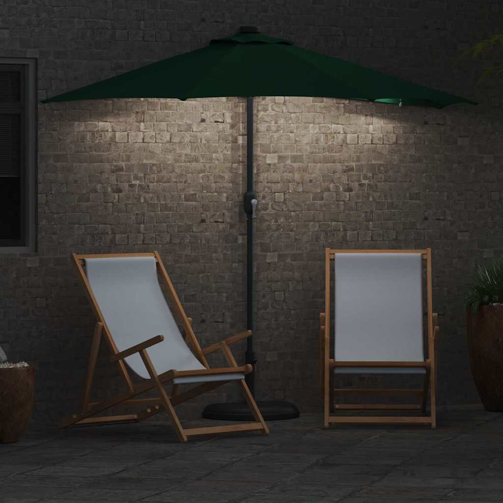 Vrtni suncobran Zelena 294 x 150 x 223 cm Poliester i čelik
