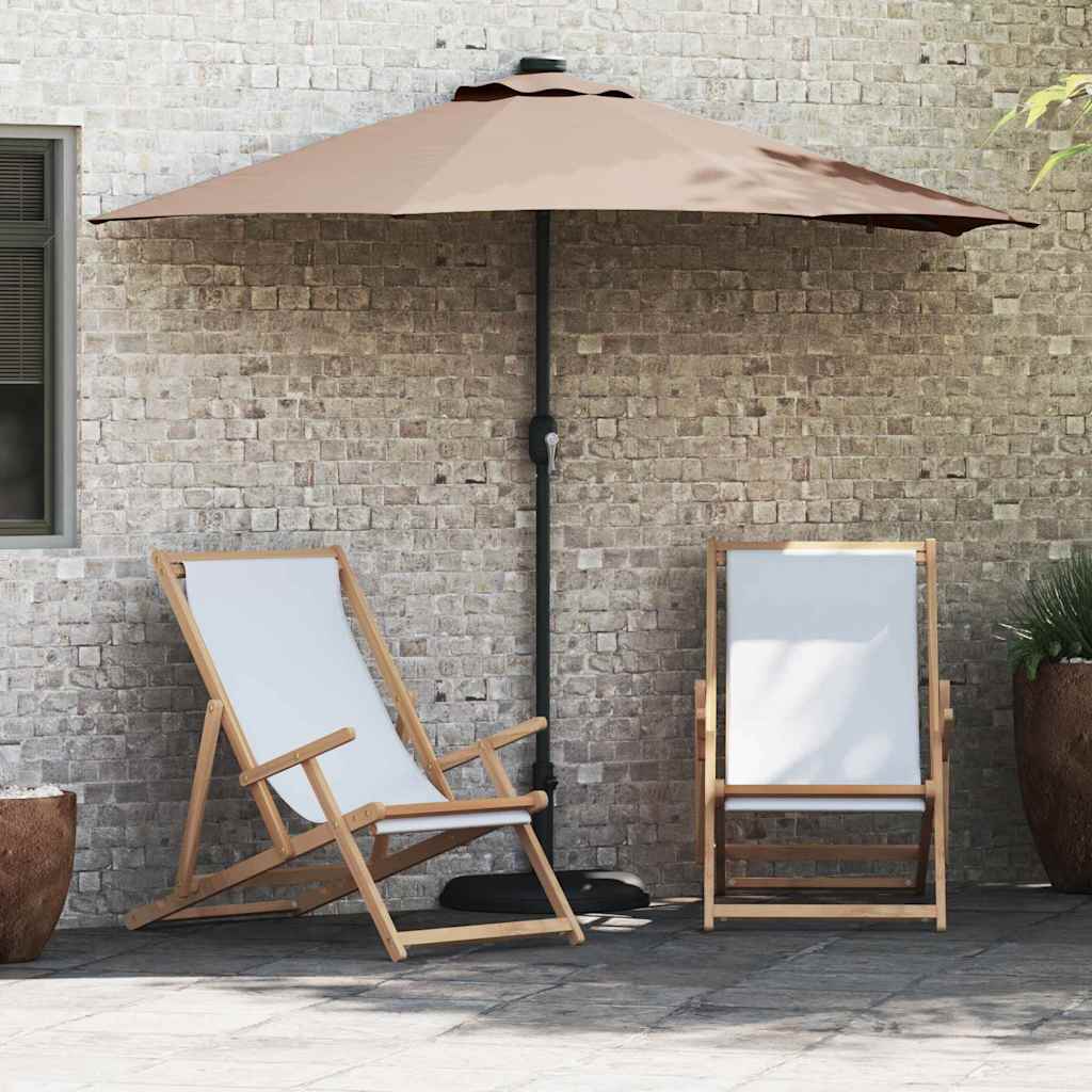 Vrtni suncobran Sivo-smeđa 294 x 150 x 223 cm Poliester i čelik