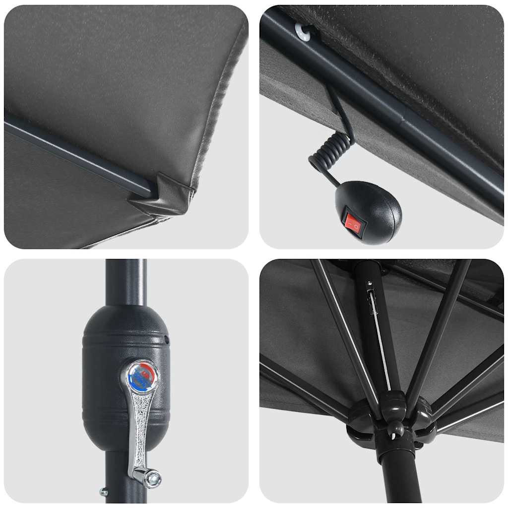Vrtni suncobran Antracit 294 x 150 x 224 cm Poliester i čelik