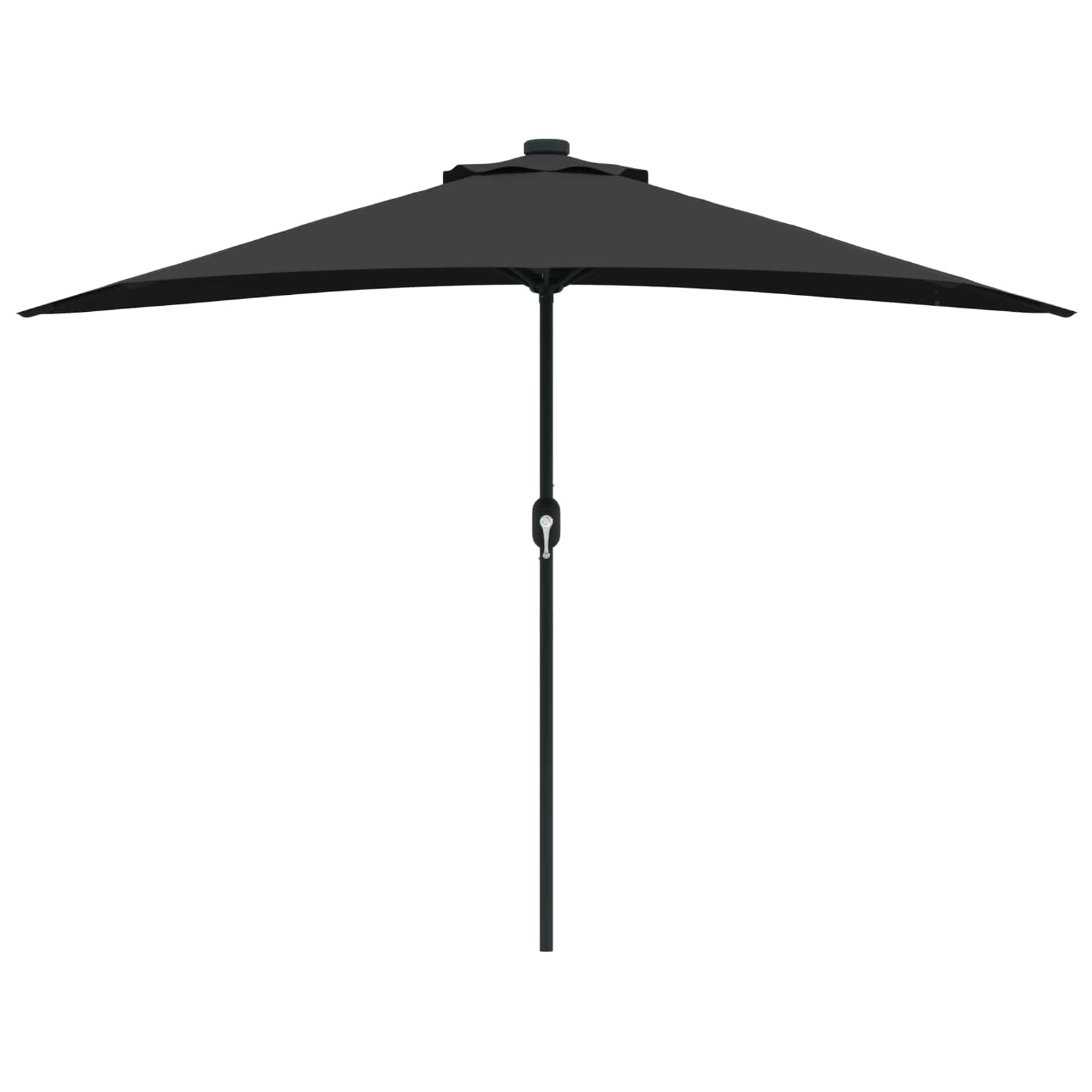 Vrtni suncobran Crna 294 x 150 x 224 cm Poliester i čelik