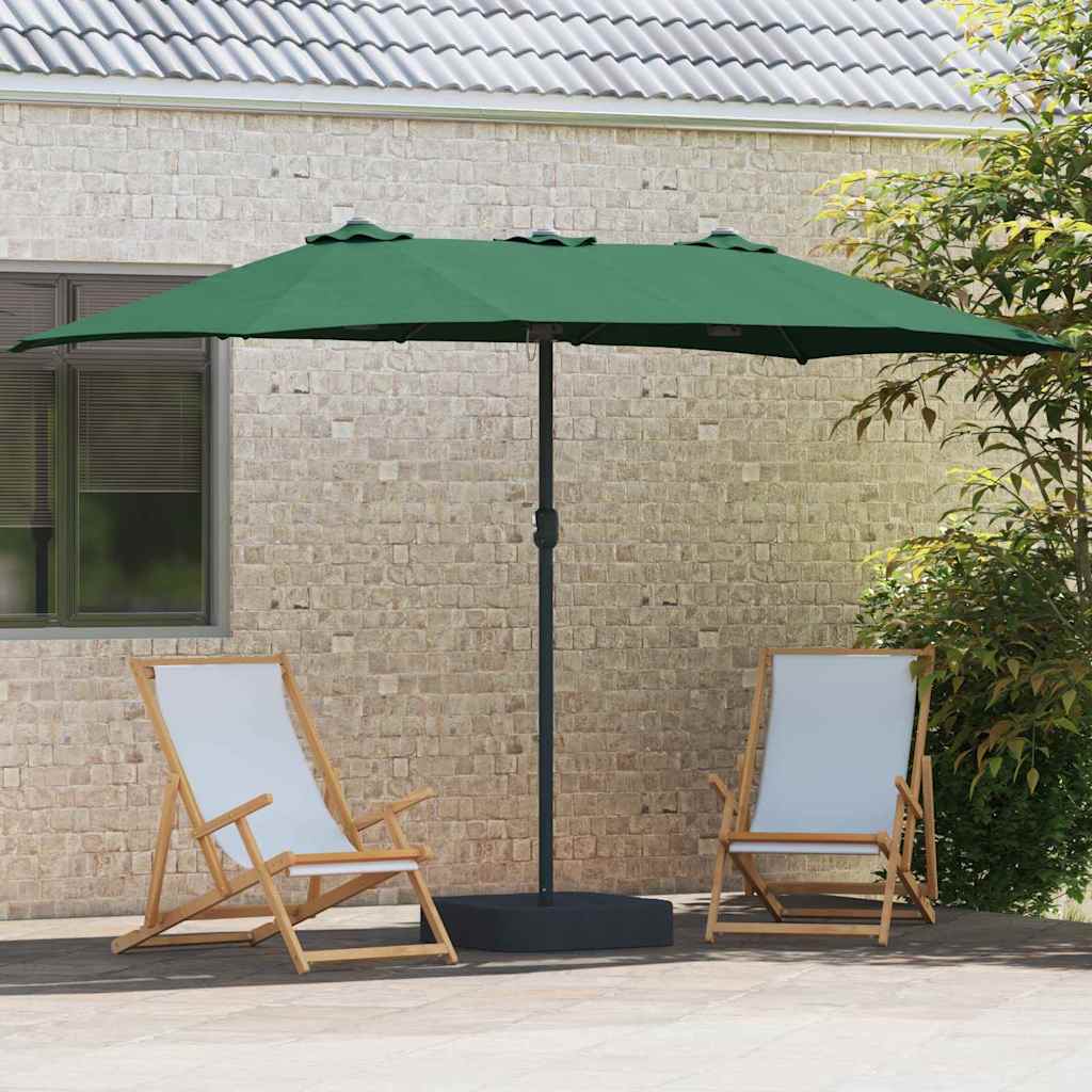 Vrtni suncobran Zelena 385 x 209 x 244 cm Poliester i čelik