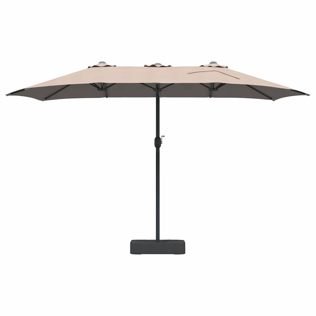Vrtni suncobran Sivo-smeđa 385 x 209 x 244 cm Poliester i čelik