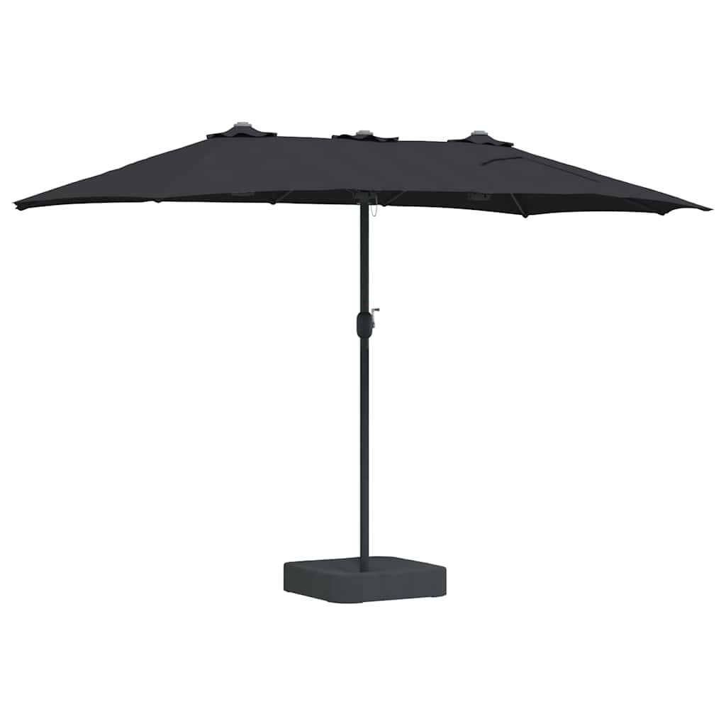 Vrtni suncobran Crna 385 x 209 x 244 cm Poliester i čelik