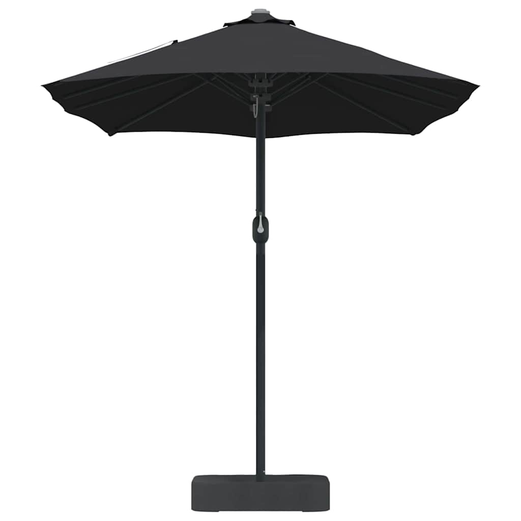 Vrtni suncobran Crna 385 x 209 x 244 cm Poliester i čelik