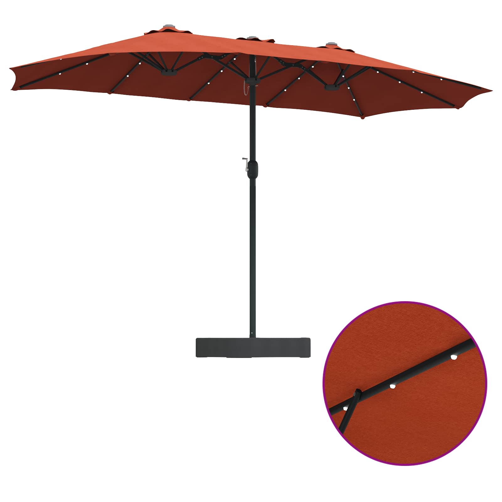 Vrtni suncobran Terakota 385 x 209 x 244 cm Poliester