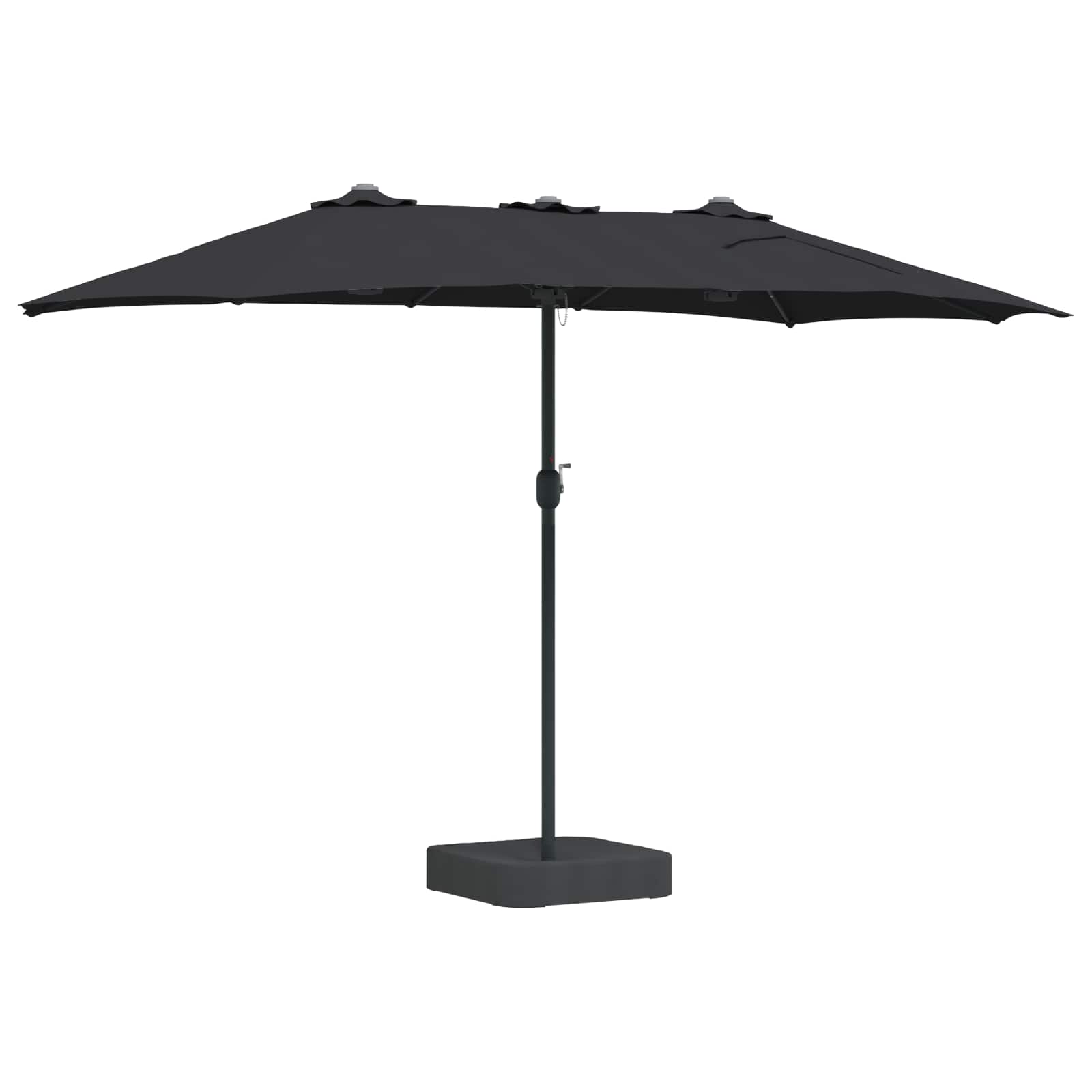 Vrtni suncobran Crna 385 x 209 x 244 cm Poliester