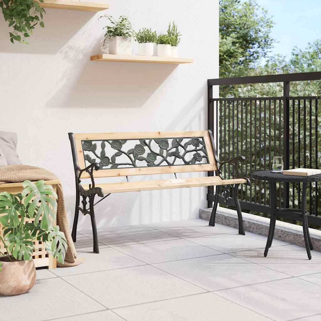 Vrtna klupa s jastukom Smeđa 116 x 54 x 73 cm boja drva