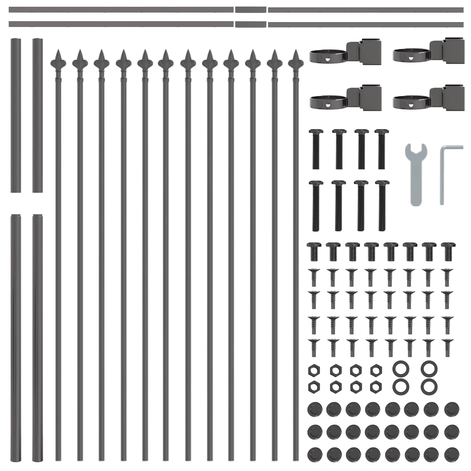 Vrtna Ograda 2 pcs Siva 3,4 x 0,8 m Čelik s prahom