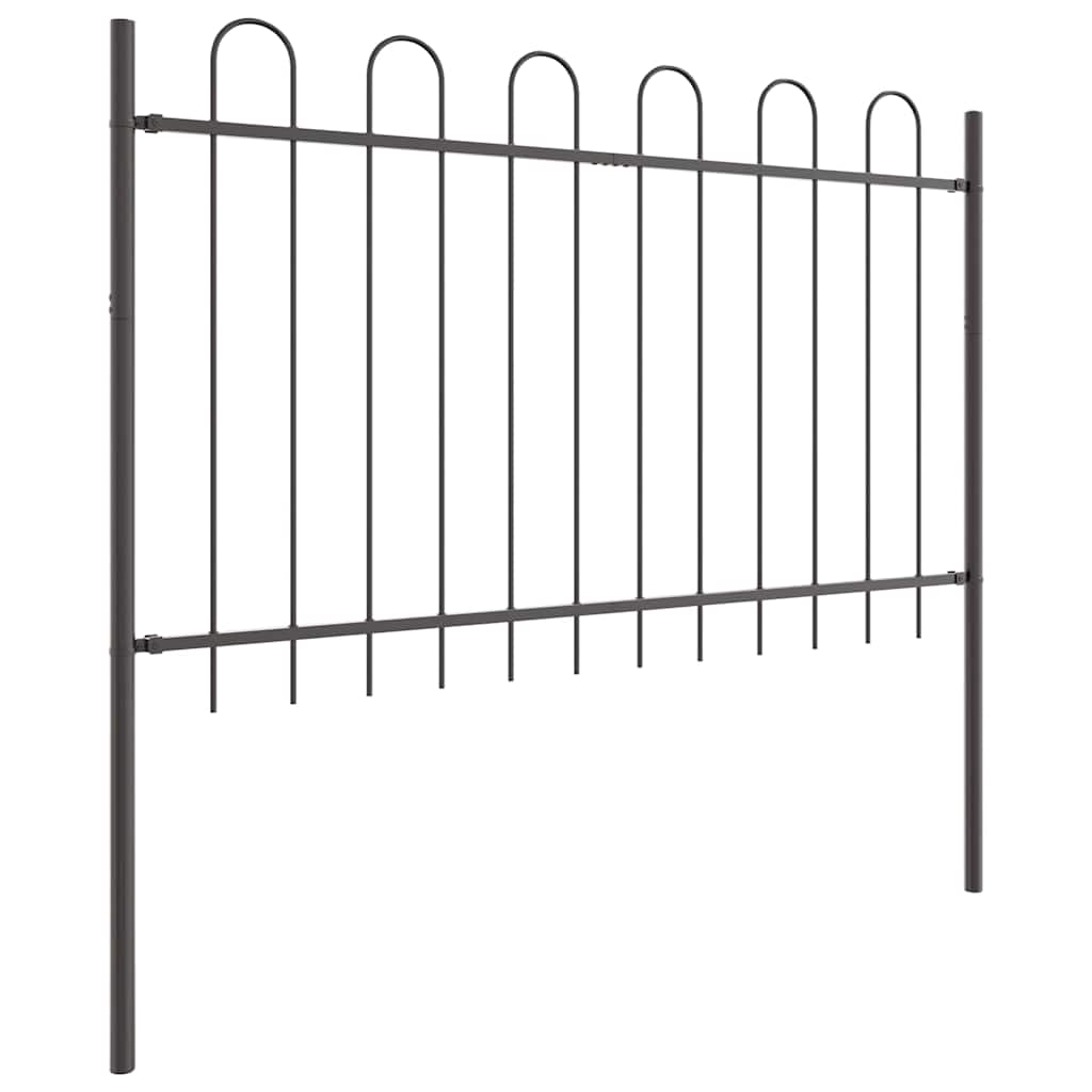 Vrtna Ograda 2 pcs Siva 3,4 x 1,2 m Čelik s prahom
