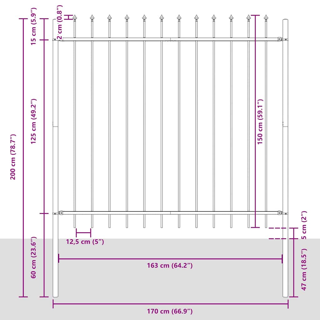 Vrtna Ograda 2 pcs Bijelo 3,4 x 1,5 m Čelik s prahom