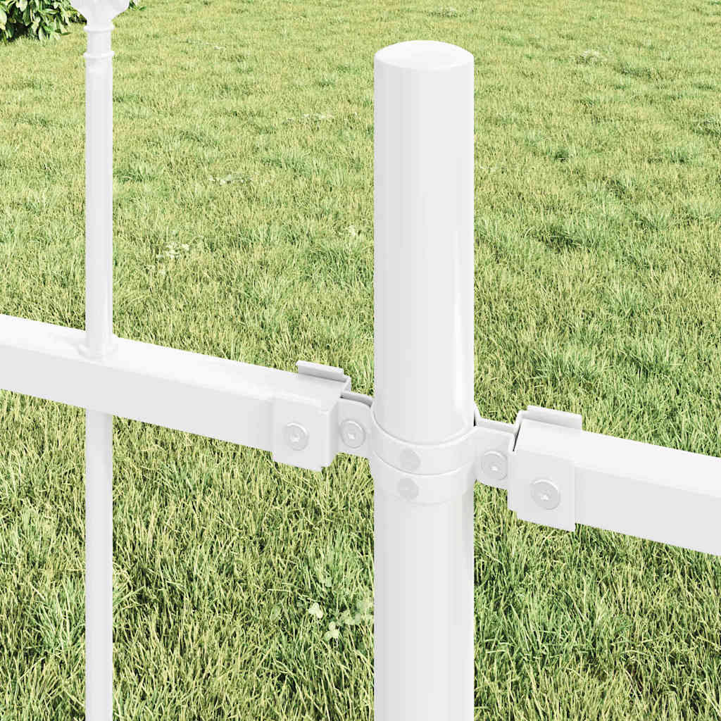 Vrtna Ograda 3 pcs Bijelo 5,1 x 1,2 m Čelik s prahom