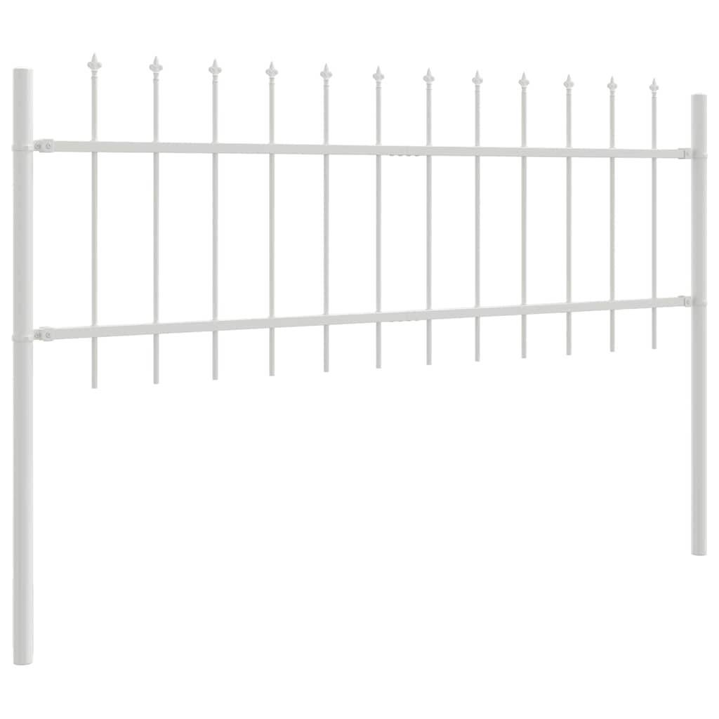 Vrtna Ograda 4 pcs Bijelo 6,8 x 0,6 m Čelik s prahom