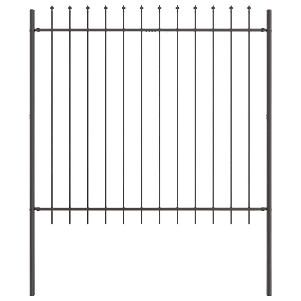 Vrtna Ograda 5 pcs Siva 8,5 x 1,5 m Čelik s prahom