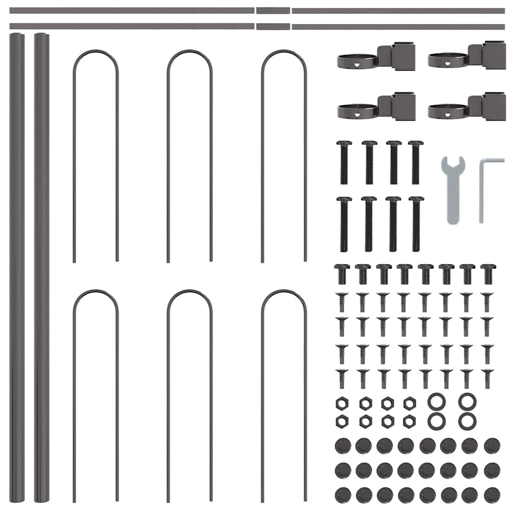 Vrtna Ograda 5 pcs Siva 8,5 x 0,6 m Čelik s prahom