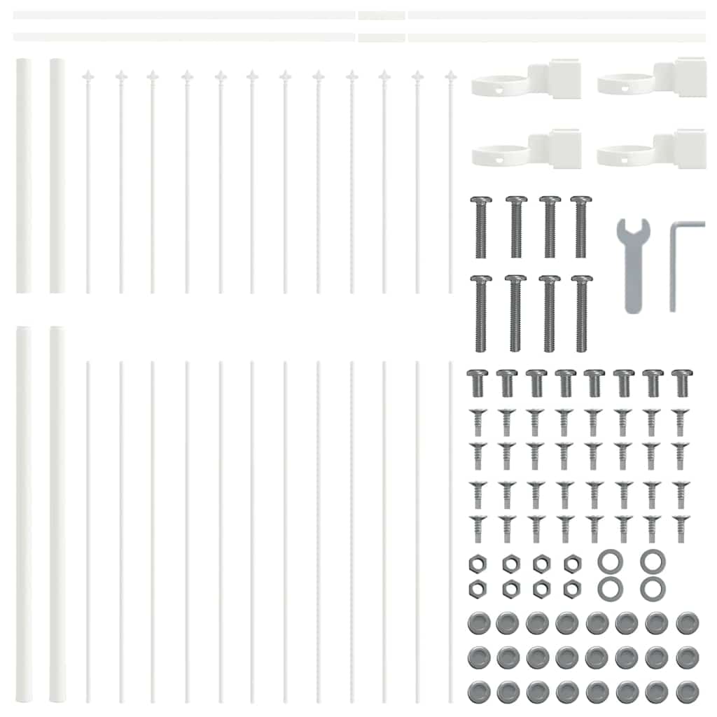 Vrtna Ograda 5 pcs Bijelo 8,5 x 1,5 m Čelik s prahom